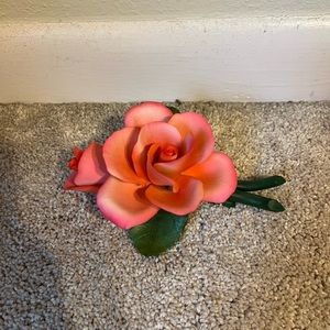 Pink napoleon ceramic rose